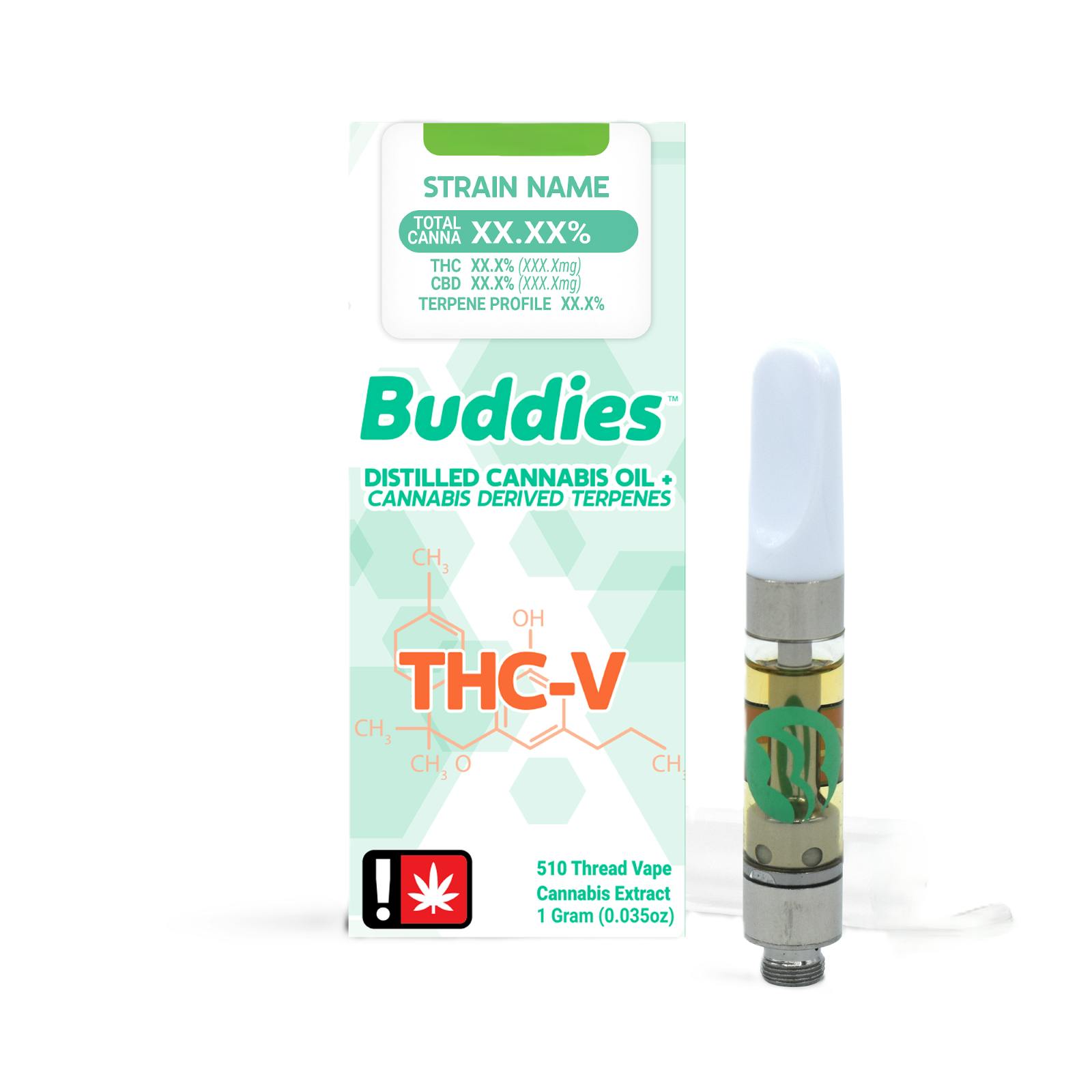 Buddies | Durban Poison 3 THCV : 1 THC Distillate Cartridge