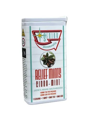 Product: Senior Moments | Relief | Mint | 20- pack | 100 mg