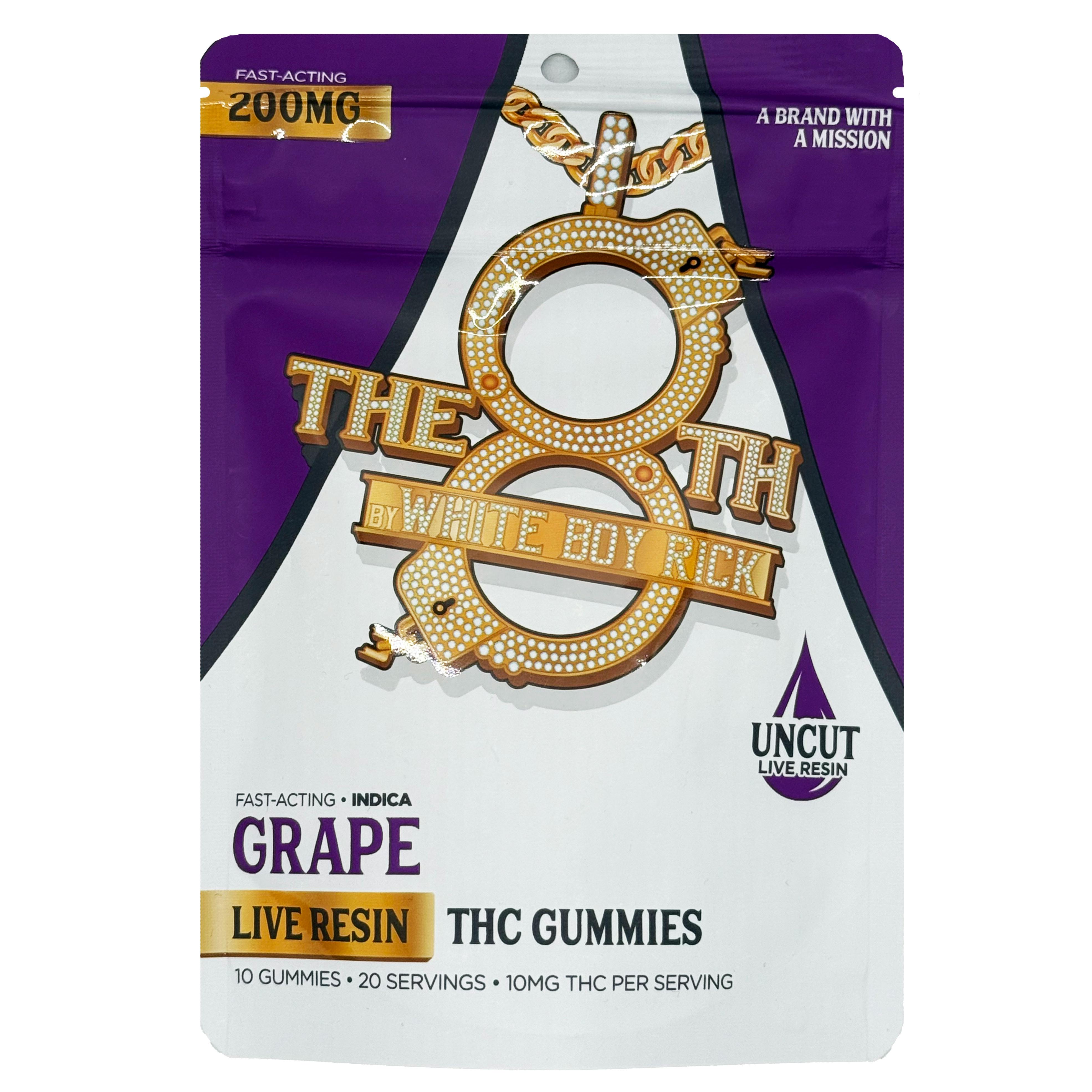 The 8th By White Boy Rick Grape Fast-Acting Live Resin Gummies