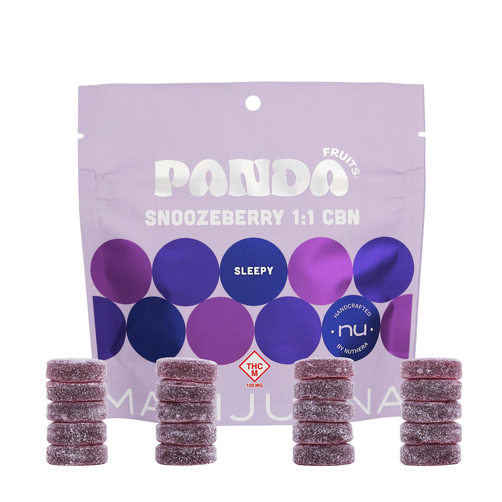 Panda: Wellness Gummies | Snoozeberry 1:1 | 300mg THC : 300mg CBN