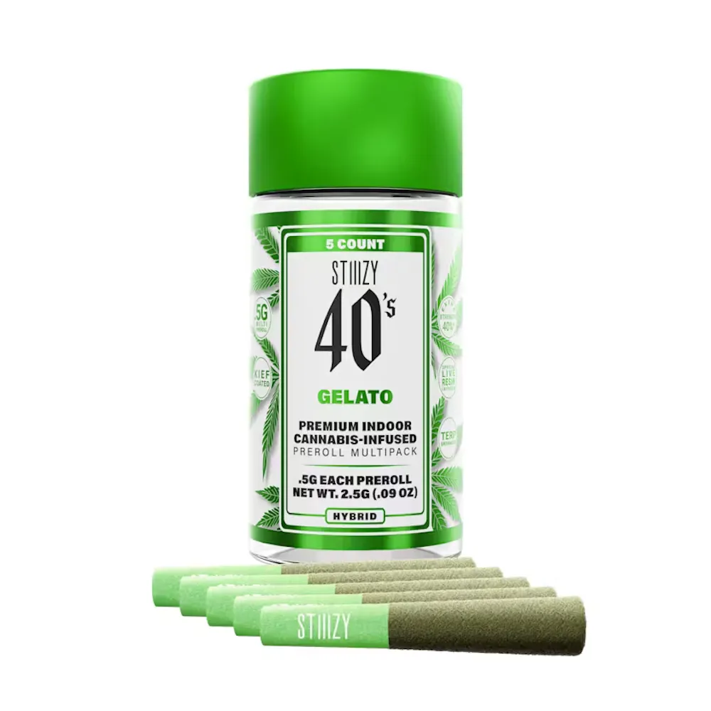 Product Stiiizy - Gelato - 2.5g - 5pk - 40s Infused Prerolls