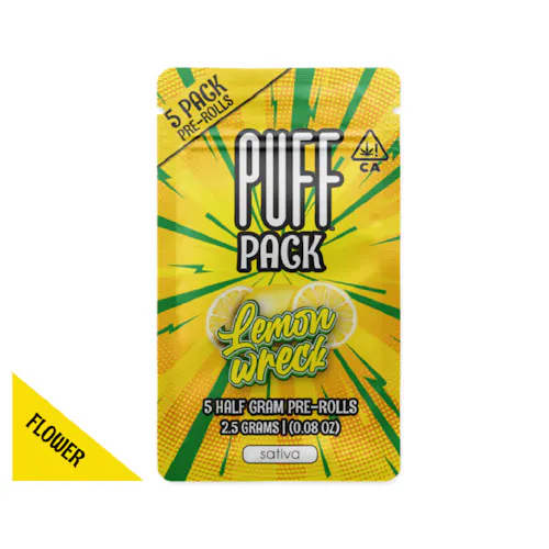 Lemon Wreck – sativa – 5 pack pre-rolls – 2.5 gram-1