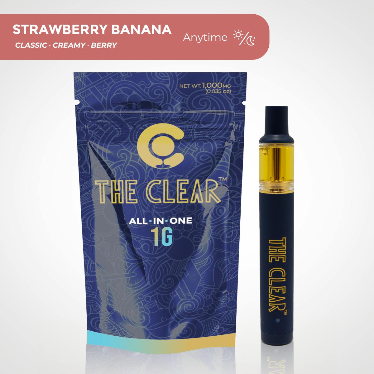 clear chronic disposable vape The Clear | Strawberry Banana | AIO