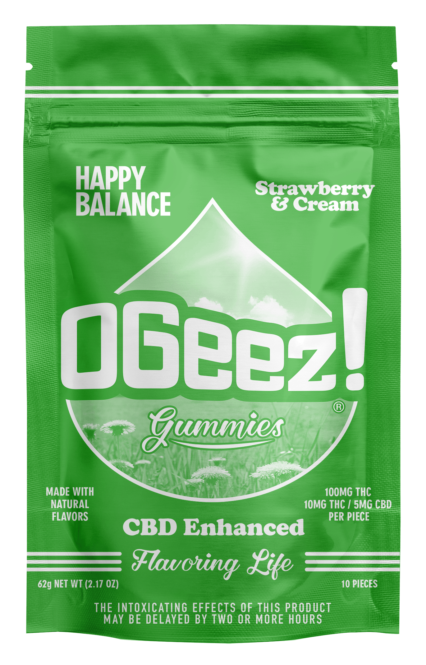 OGeez | Happy Balance | Strawberries and Cream | 10 Pack 100mg