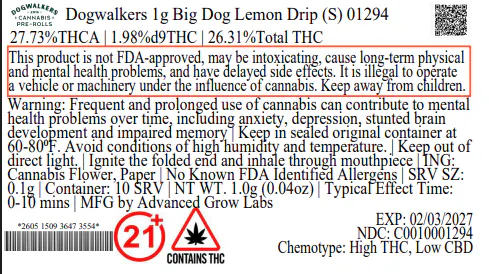 Lemon Drip Dogwalkers Big Dog PR T26.31 (01294) | Still River Wellness