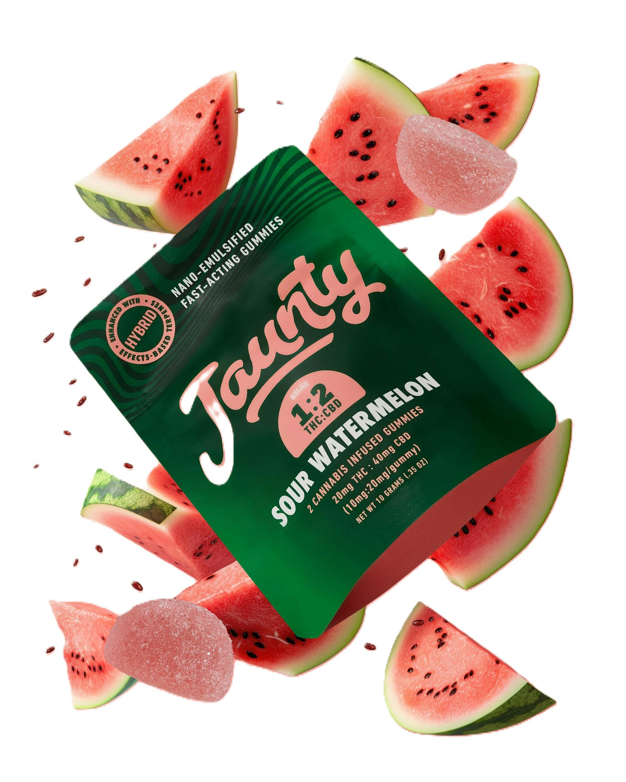 Sour Watermelon Gummies | 2:1 | CBD:THC | 20mg | 2pk-1