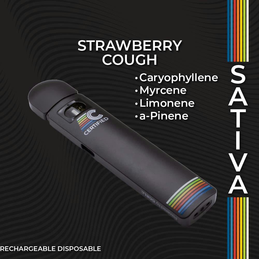 【sativa】Strawberry Cough 1ml CBD 11 1000mg THCA, D8 Vape Cart - Strawberry Cough - Sativa - 1ml