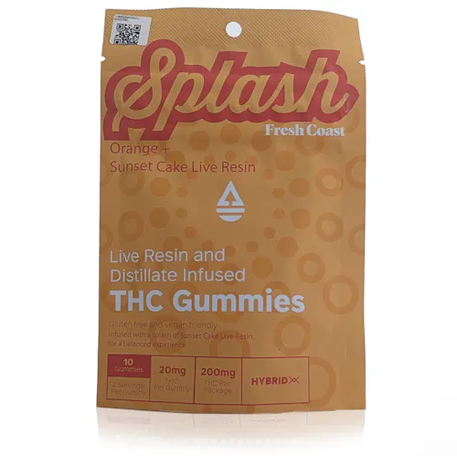 Orange/Sunset Cake | Splash THC Gummies 200mg | Hybrid-1