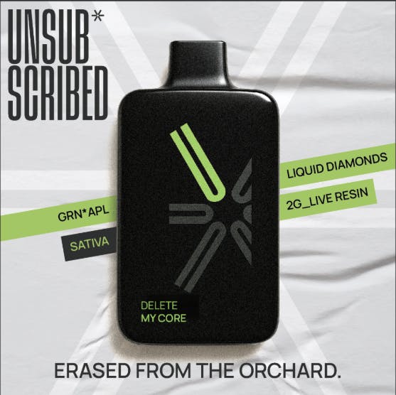 Product: Delete My Core | 2g | Disposable | Liquid Diamonds & Live Resin | Unsubscribed