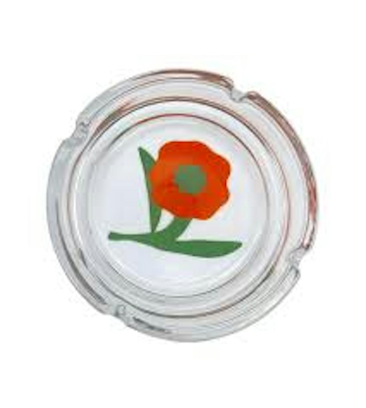 Image of Clear Flower Glass Ashtray