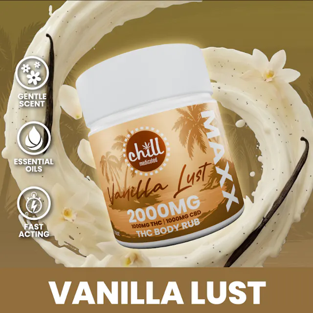 Chill Medicated Topical Lotion Vanilla Lust 2000mg (hybrid, lotions, 0.28g)
