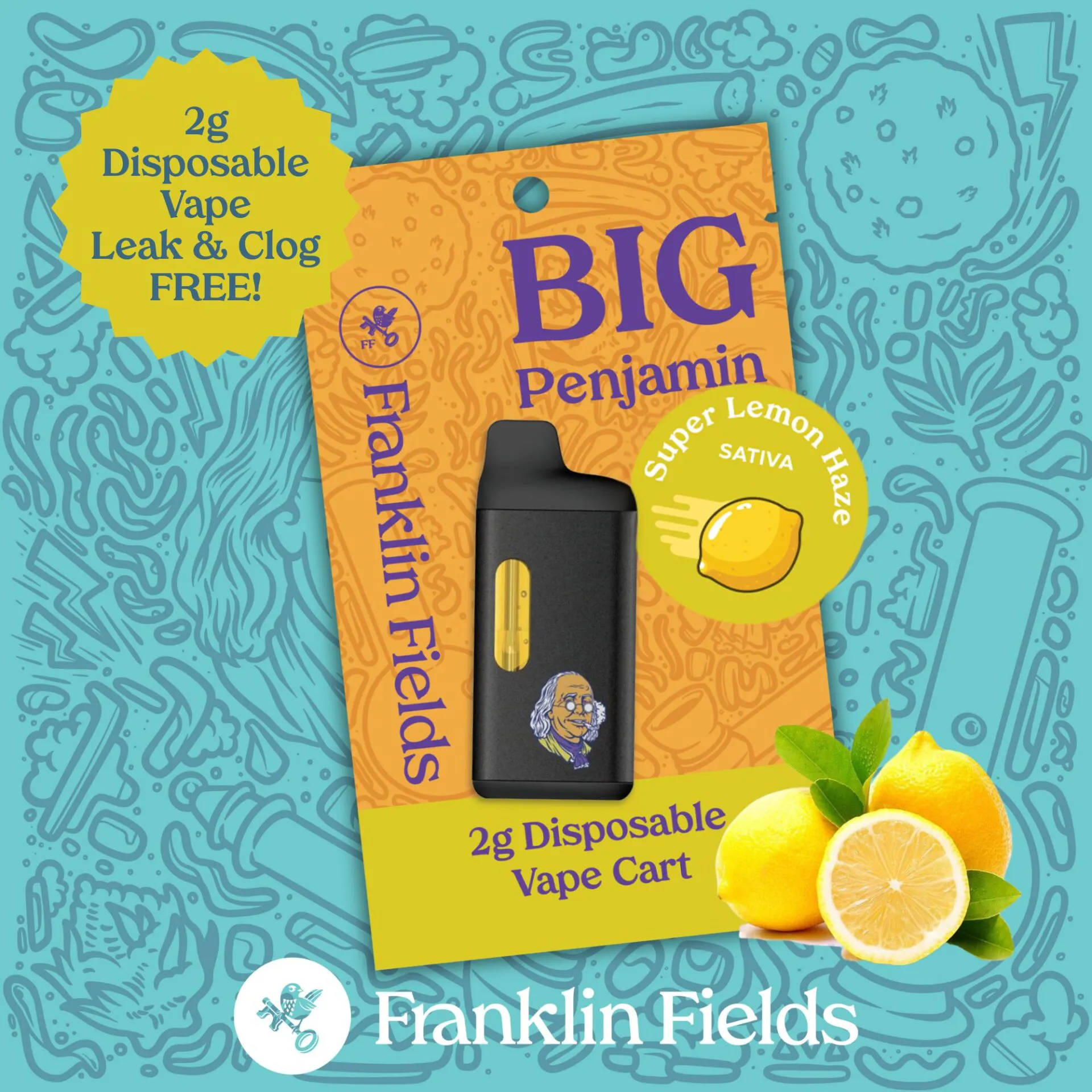 FRANKLIN FIELDS DISPOSABLE | SUPER LEMON HAZE | The Botanical Co