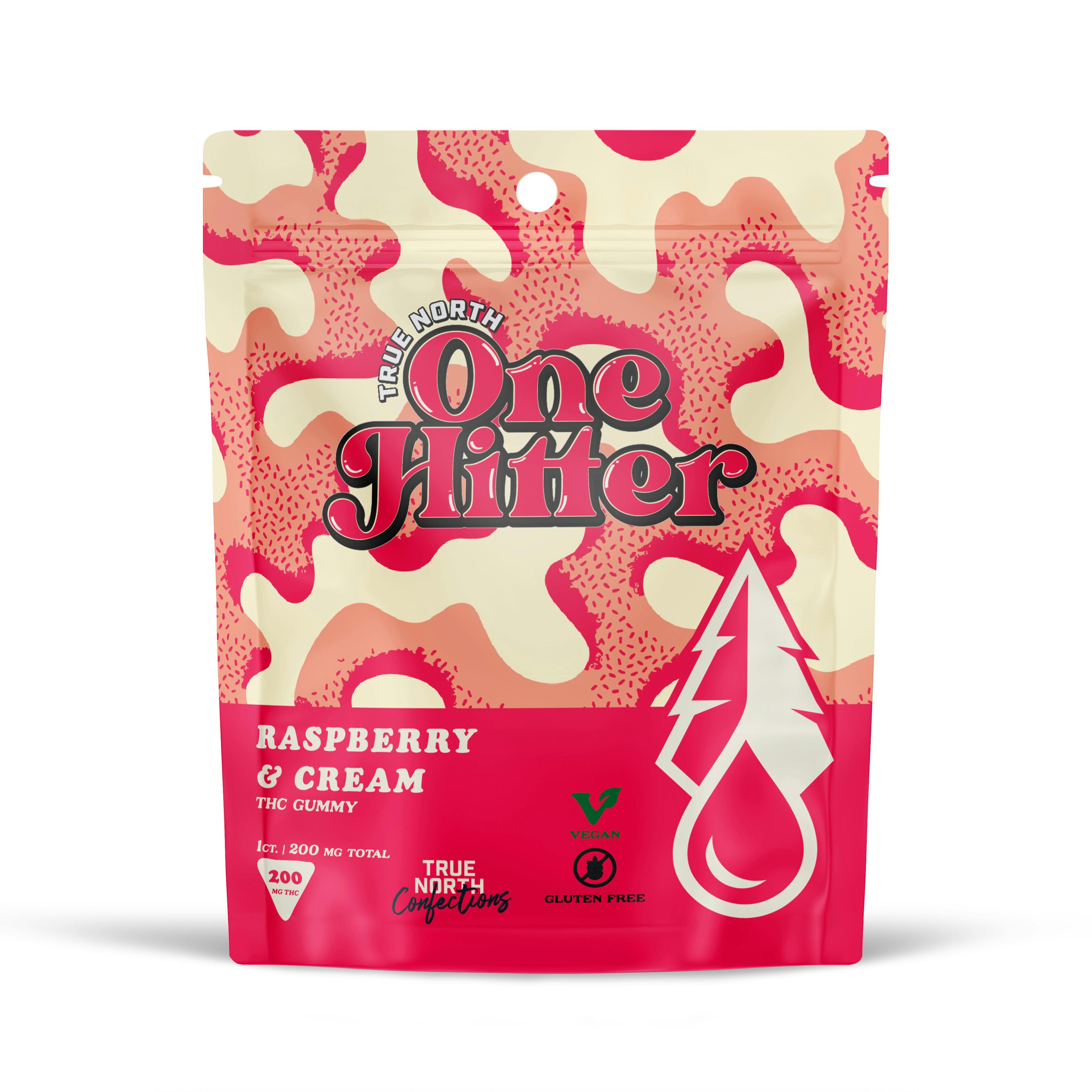 True North Confections - One Hitter Single Gummy - (200mg) - **RASPBERRY & CREAM** (5/$15)