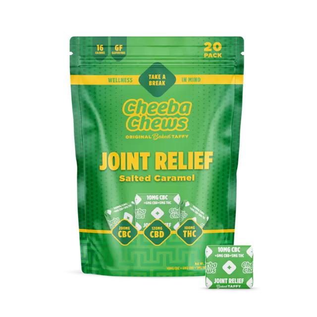Cheeba Chews Salted Caramel Taffy Joint Relief 2 CBC : 1.2 CBD : 1 THC 20pk/100mg (hybrid, 2.8g)