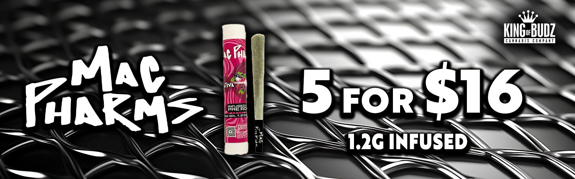 Mac Pharms 1.2g Infused Preroll 5/$16