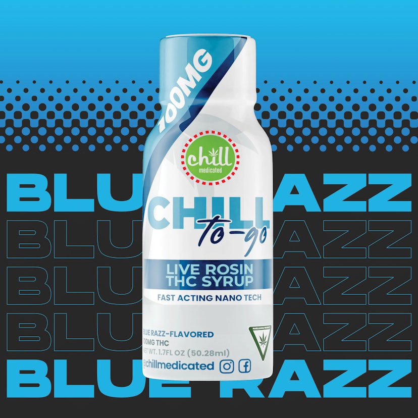 Chill Medicated | 100mg Live Rosin THC Syrup | Blue Razz