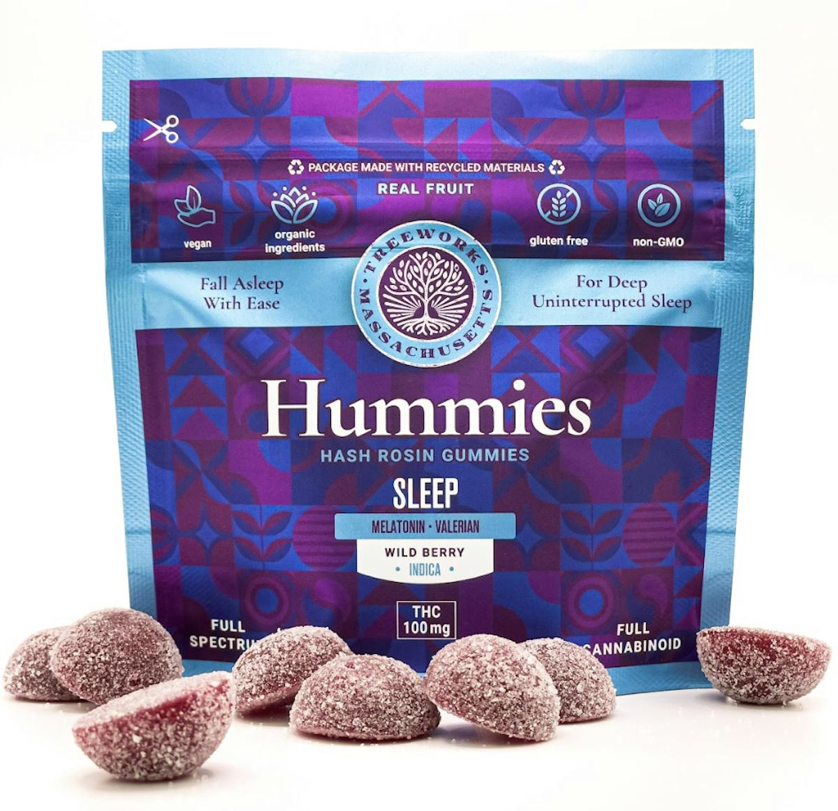 Photo of Hummies Bedtime Berry Sleep Hash Rosin Gummies 100mg 20pk