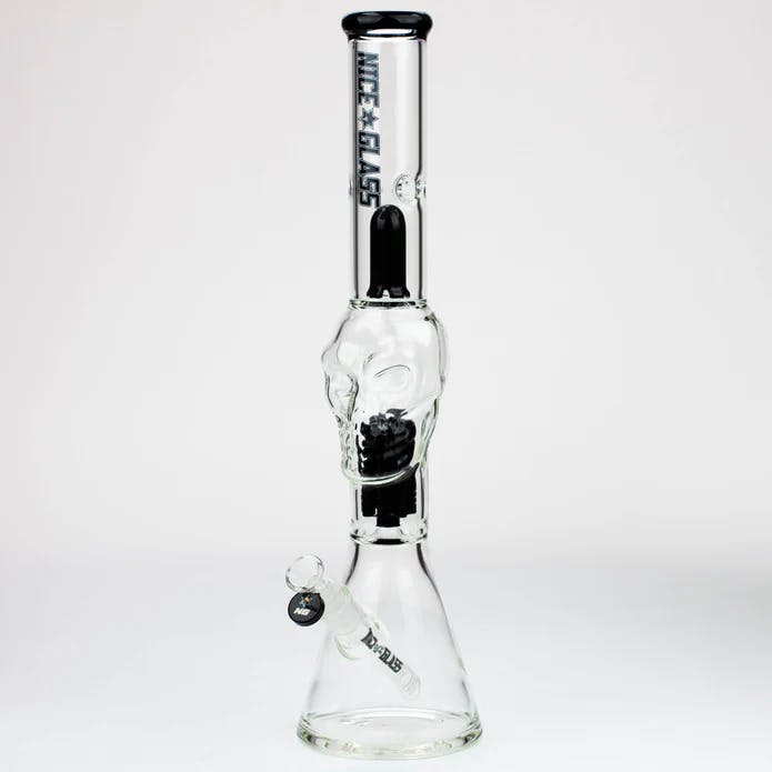 High-End Brands Glass - NG- 19 inch Skull Head 6-Arm Tree Percolator Bong - Black
