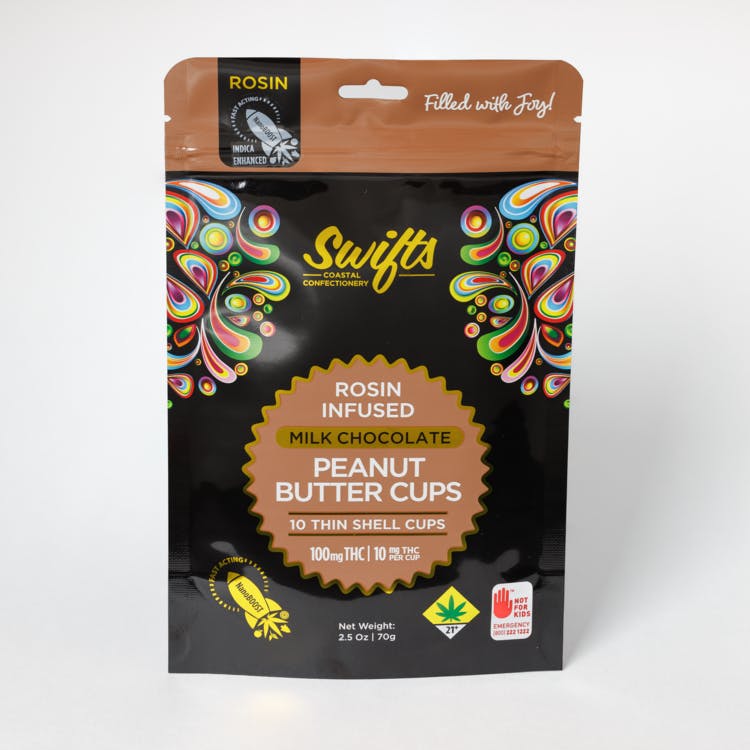 Swifts: Indica Milk Chocolate Peanut Butter Cups - 10pk 100mg