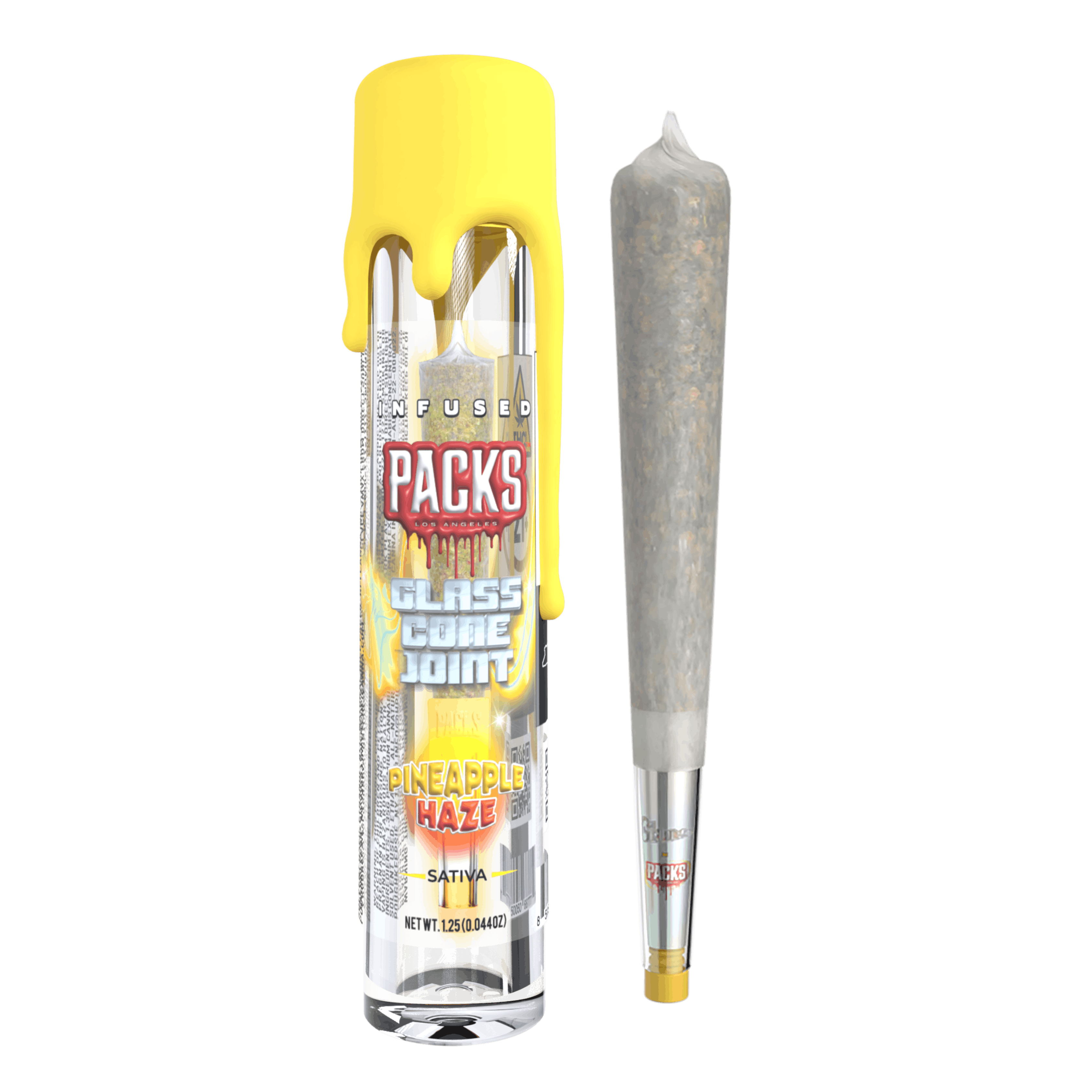 PINEAPPLE HAZE | Packs Glones - Infused Glass Cone Joint | 1.25G