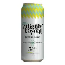 Highly Casual - Seltzer - 5mg - 1:1 THC/CBD - Lemon + Lime at