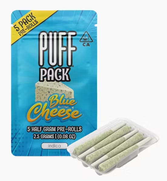 Blue Cheese | 5 Pack | Infused Pre roll | 2.5 | Indica | Puff