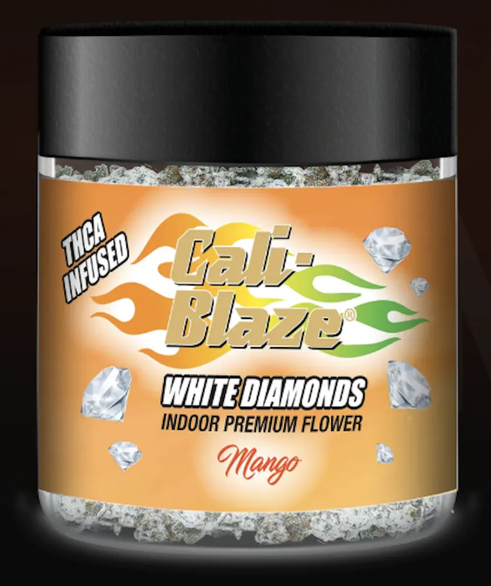 Product Cali-Blaze | Mango | White Diamonds Infused Flower