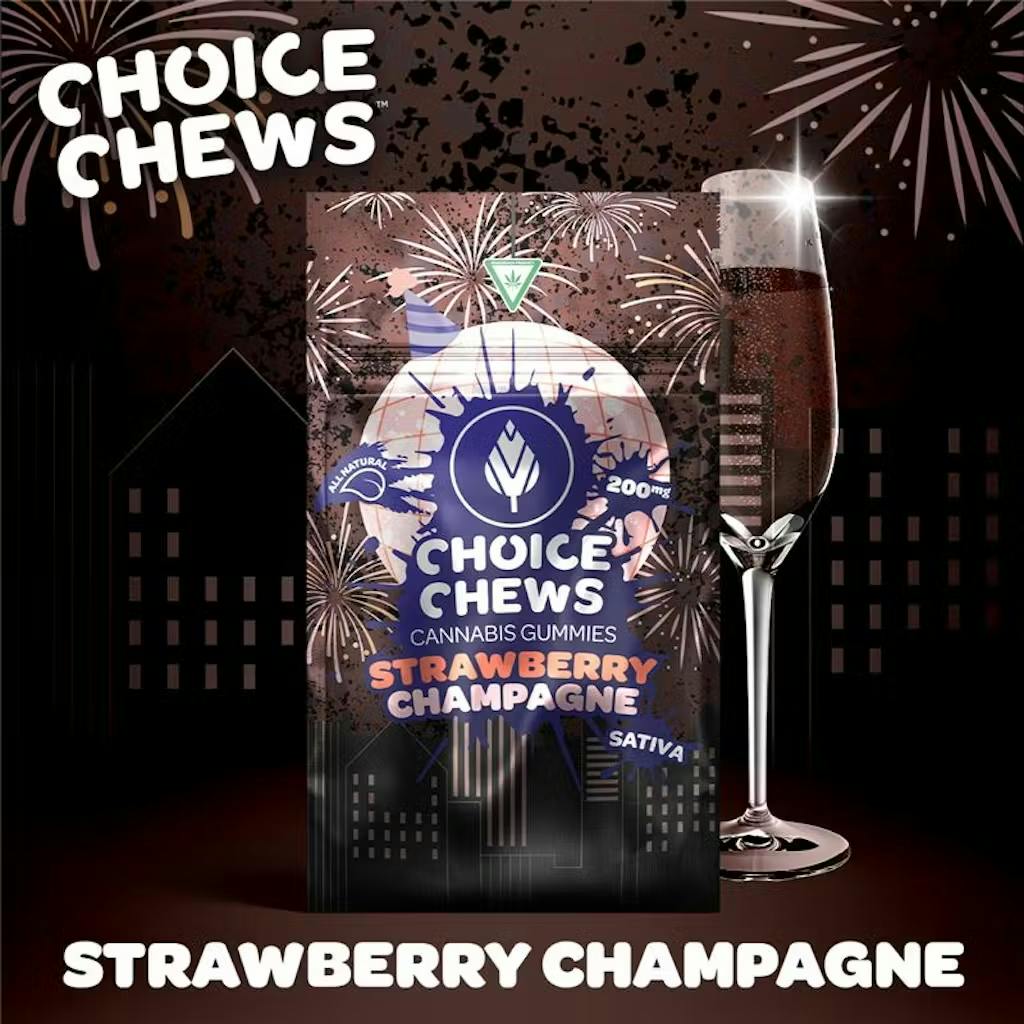 Choice Chews - 200mg Gummies - Strawberry Champagne (Sativa)