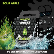 Giggles - 1g Live Rosin Cart - Sour Apple - CARTRIDGES by Giggles at King of Budz