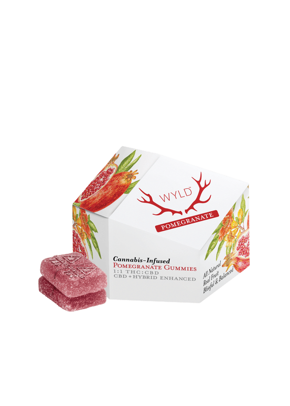 image of Pomegranate 1:1 CBD + Hybrid Enhanced Gummies