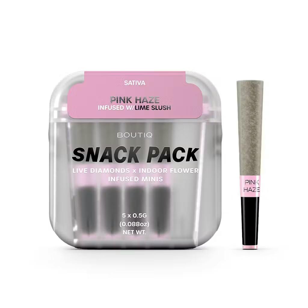 Boutiq - 5-Pack .5g Live Diamond Infused Prerolls - Pink Haze