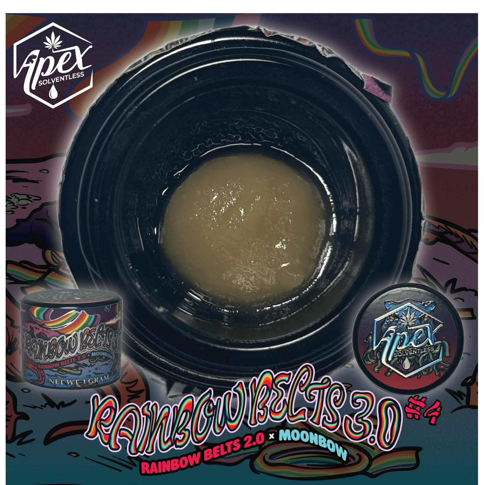 Apex - 1g Hash Rosin Tier 1 - Rainbow Belts 3.0