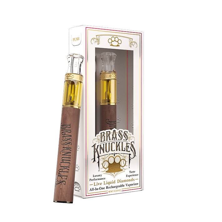 Brass Knuckles | Skywalker OG | Liquid Diamonds | AIO | 1gBrass KnucklesIndicaTHC: 90.67%TERPS: 3.49%Brass Knuckle vapes BOGO 50% off