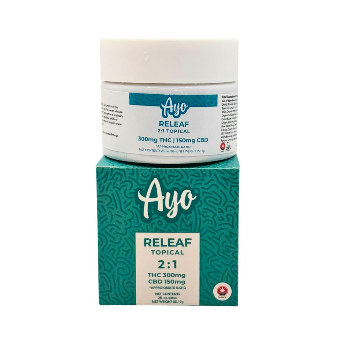 AYO | 2:1 Topical | 60mL | ReLeaf | The Medicine Cabinet - Leesville