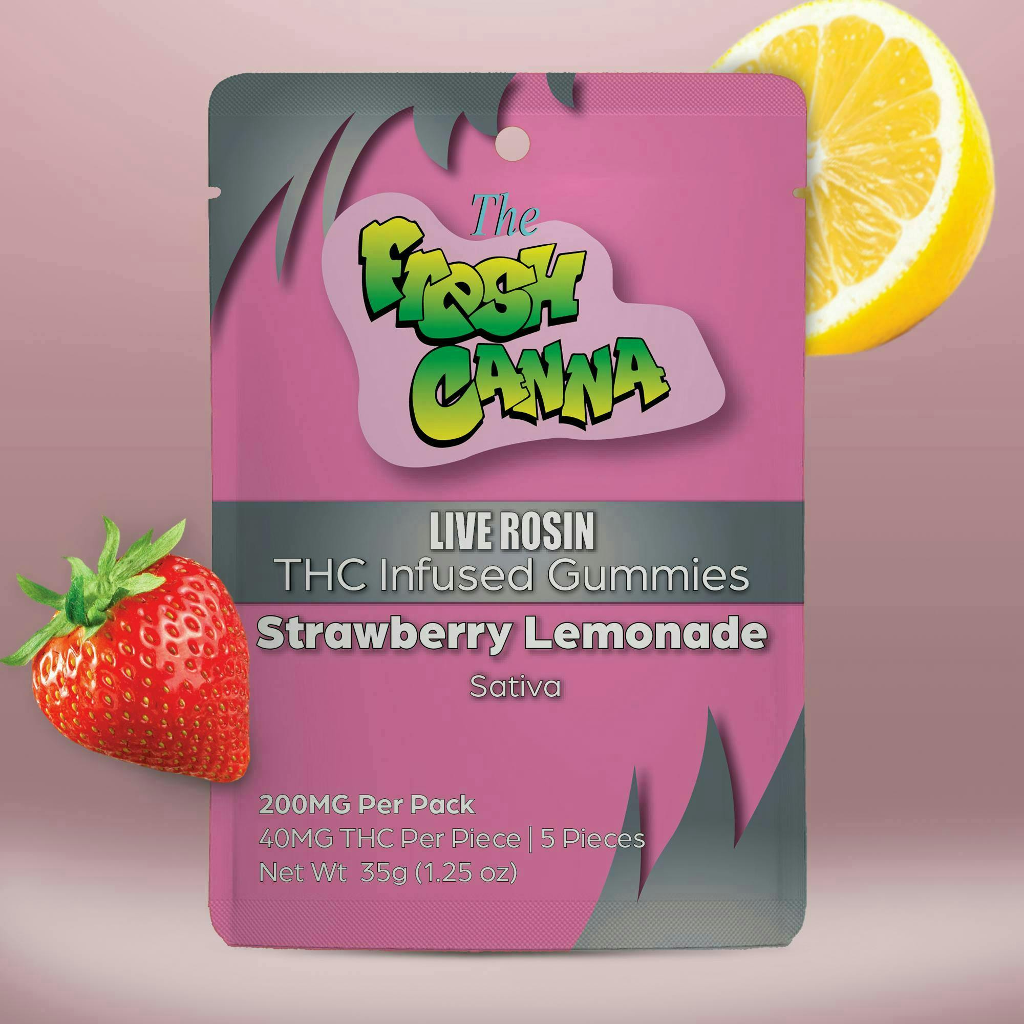 Fresh Canna | Live Rosin Gummies - 200mg - Strawberry Lemonade