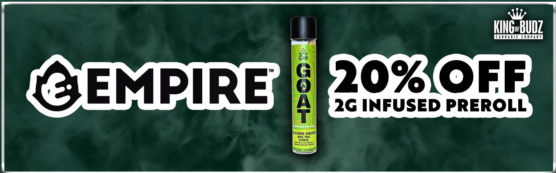 GOAT - 2g Infused Preroll - 20 Percent OFF