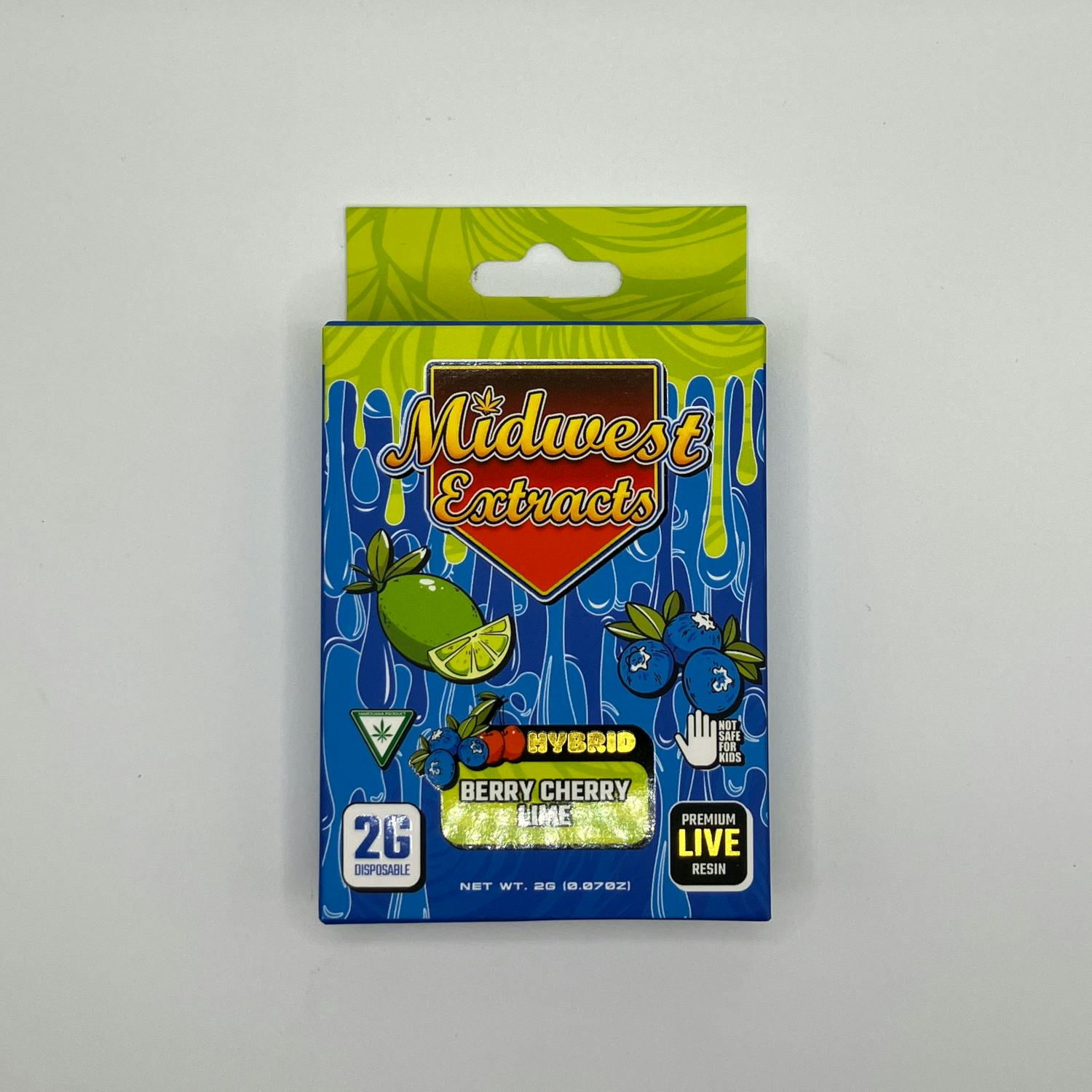 Midwest Extracts | Live Resin Disposable - 2g - Berry Cherry Lime