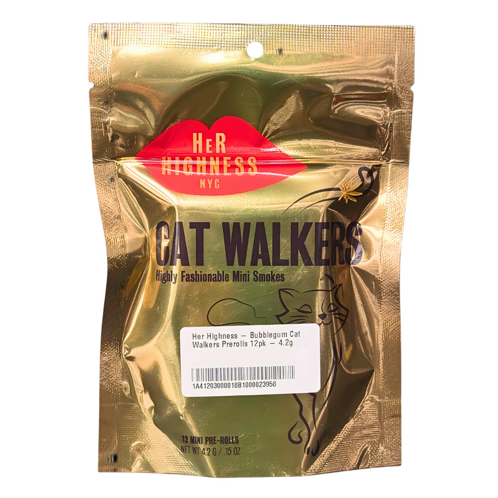 Her Highness - Bubblegum Cat Walkers Prerolls 12pk - 4.2gHER HighnessHybridTHC: 24.13%TERPS: 0.34%4th of July Weekend! Spend $1000 get $200 Off+6