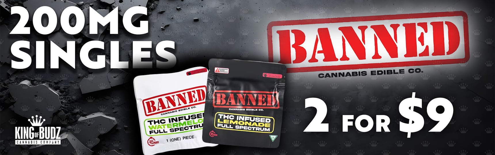 Banned 200mg Single Gummy 2/$9