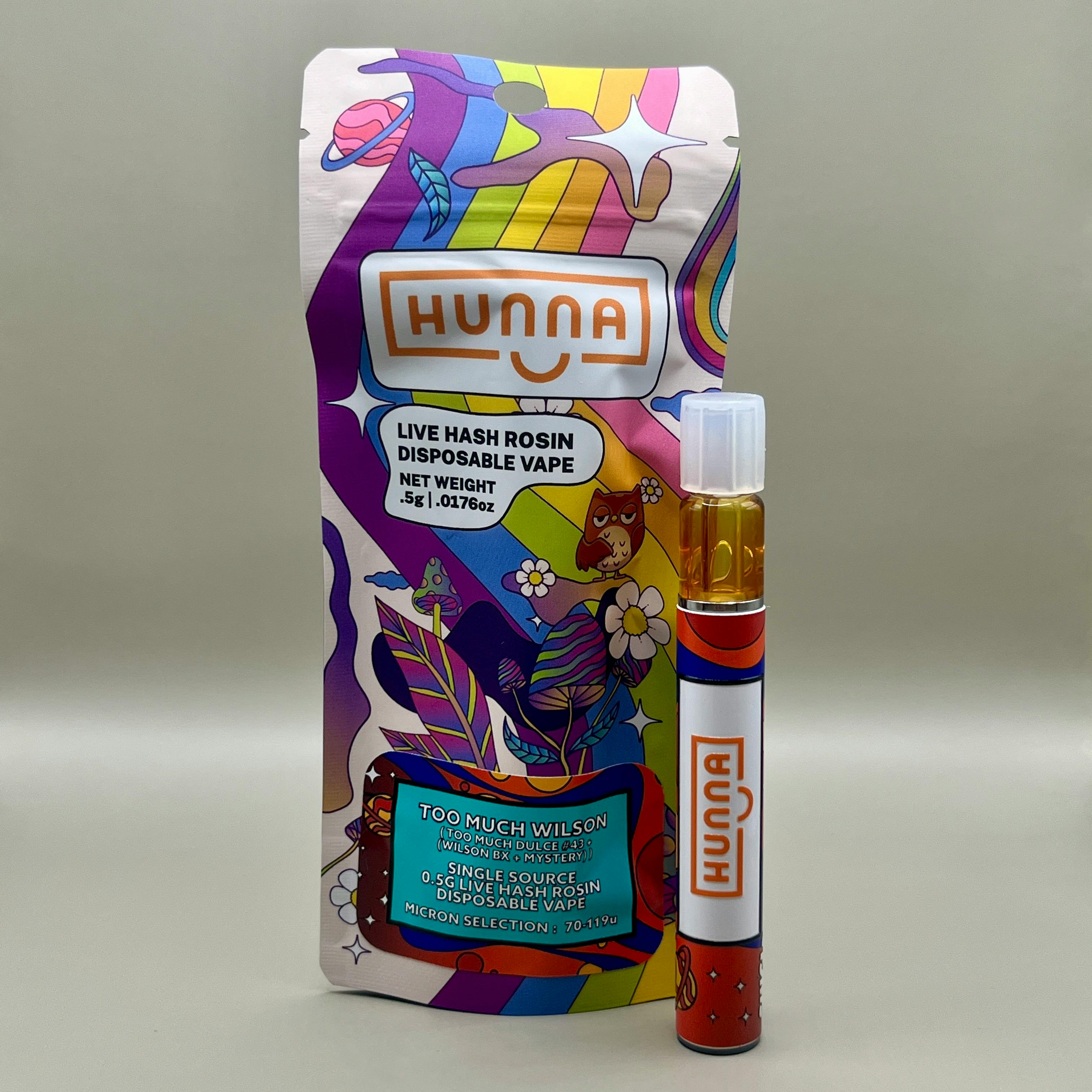 Hunna - .5g Live Rosin Disposable - Too Much Wilson