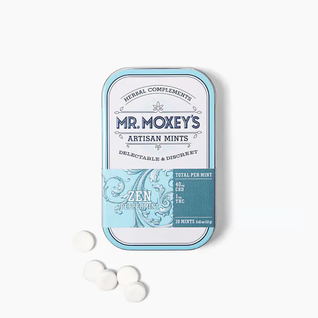 Mr. Moxey's Mints Zen Peppermint 40 CBD : 1 THC 20pk/100mg (hybrid, 2.8g)