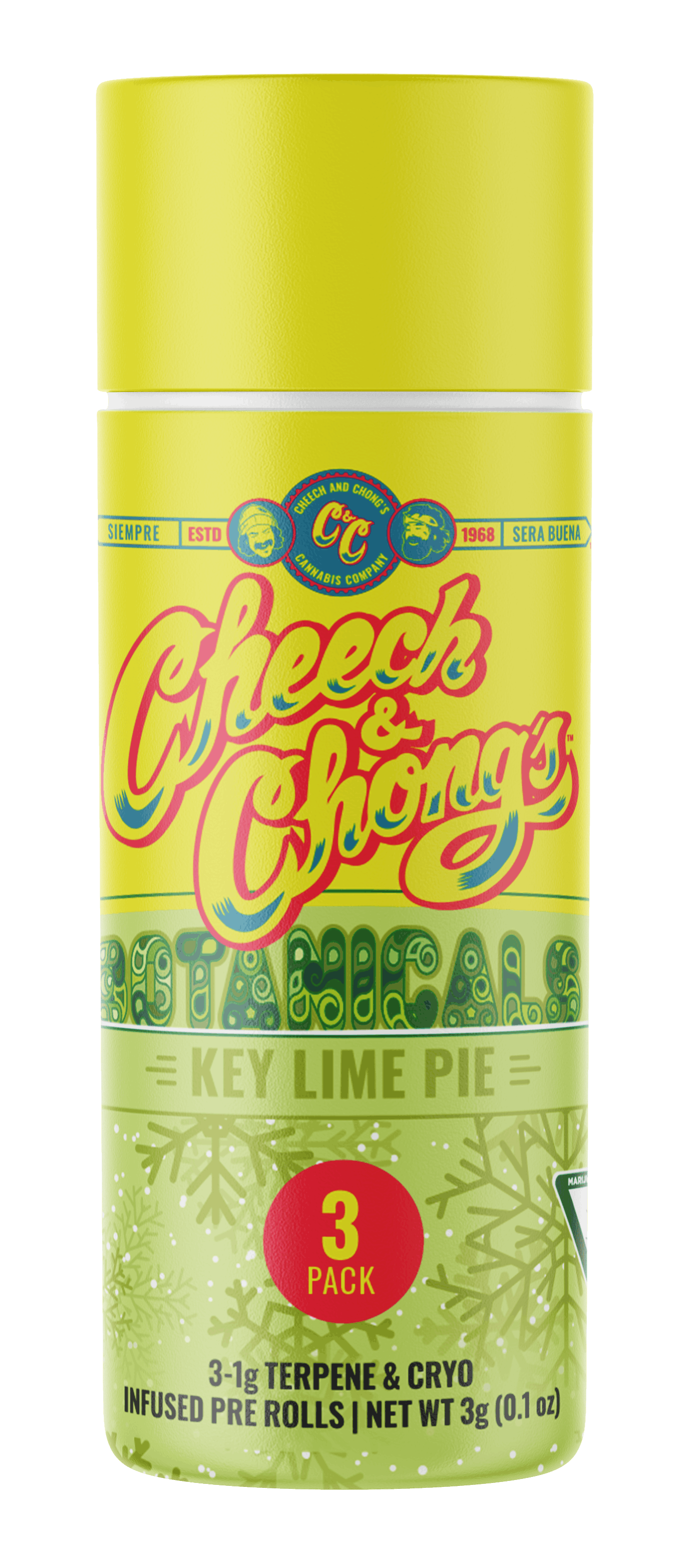 Cheech & Chong - 3-Pack 1g Infused Prerolls - Key Lime Pie