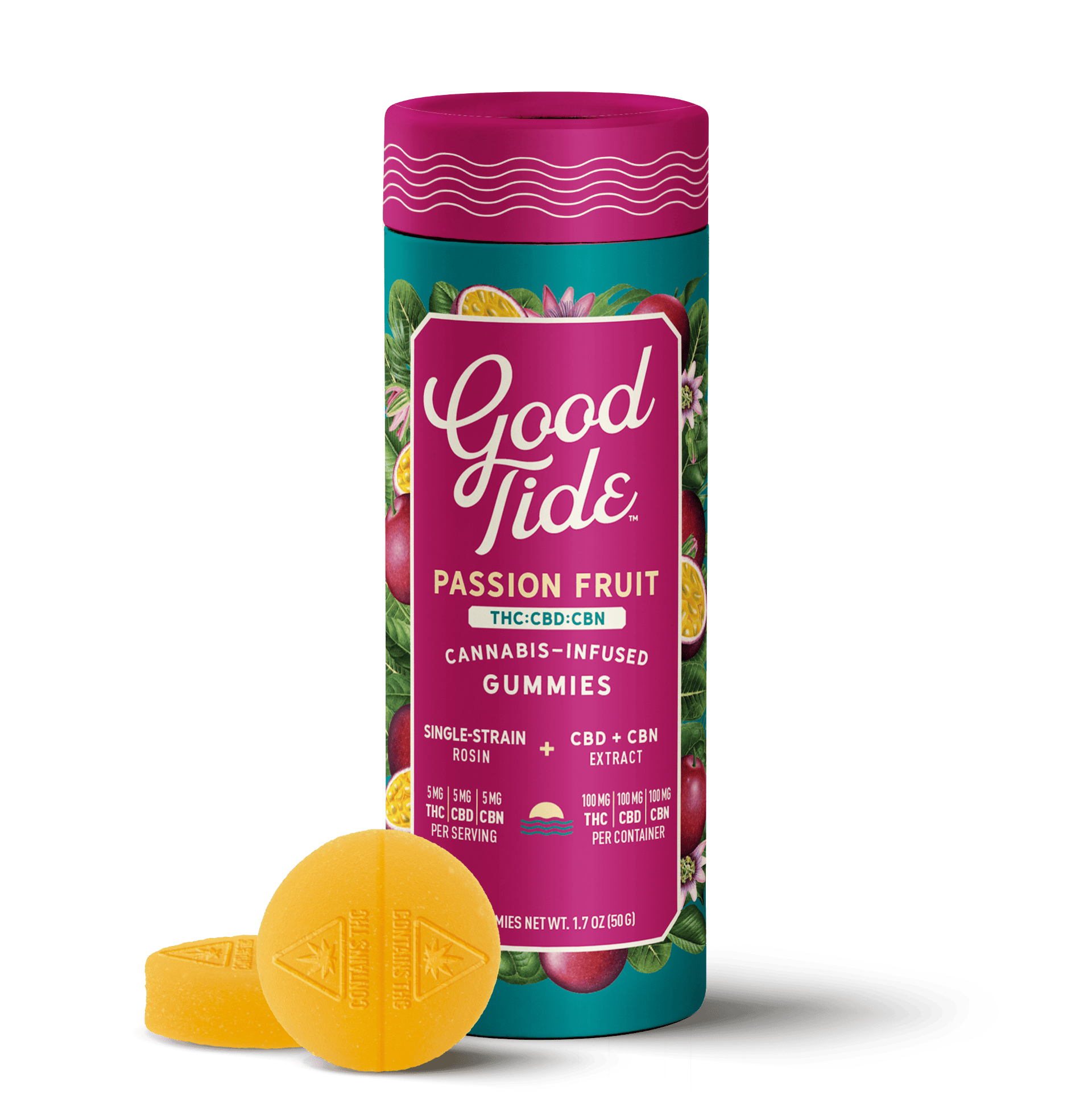 Product 5mg 1:1:1 Passion Fruit x Platinum Candy Pineapple Rosin Infused Sleep Gummies 10pk / 20 servings