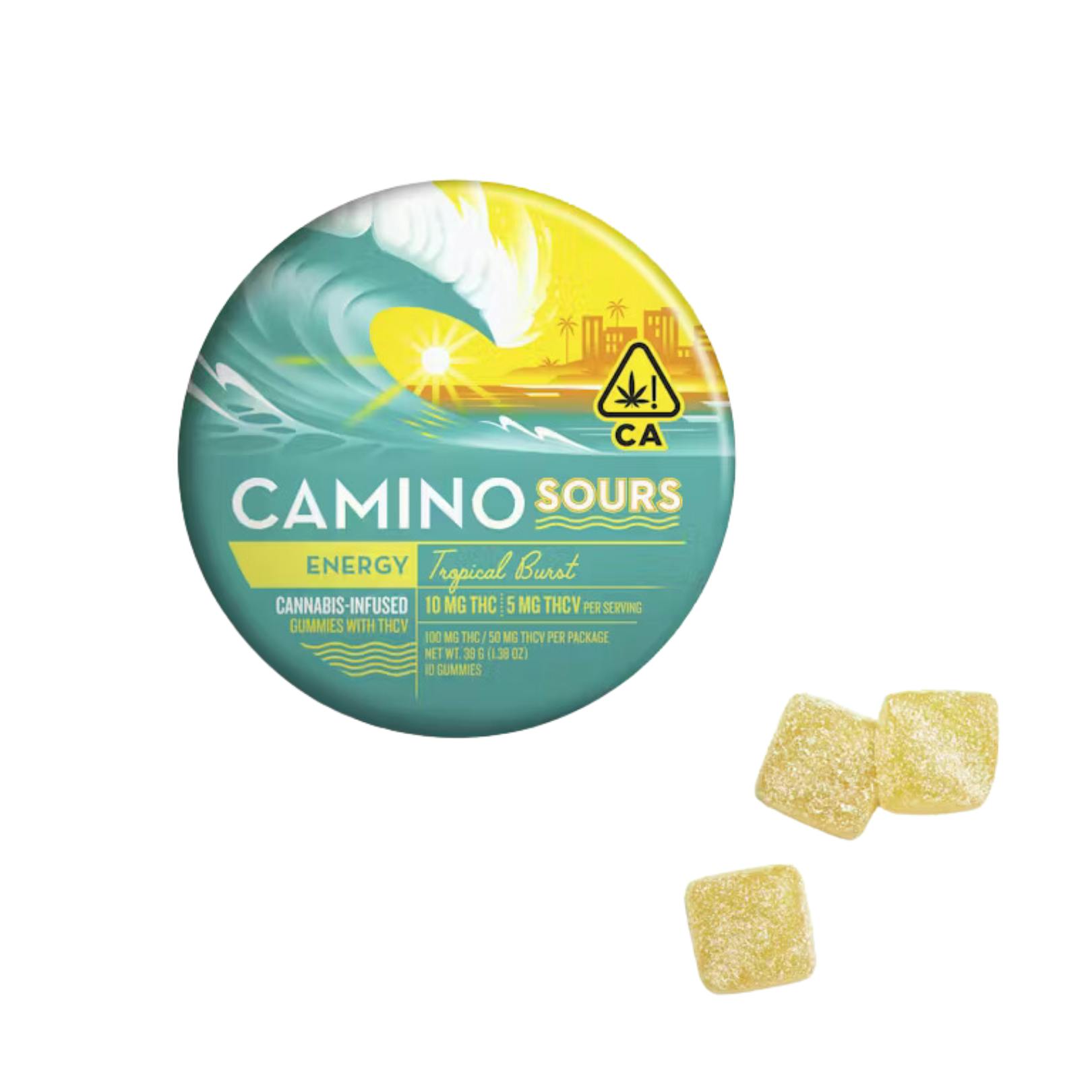 SOUR TROPICAL BURST ENERGY GUMMIES 2:1 THC:THCV (VEGAN)