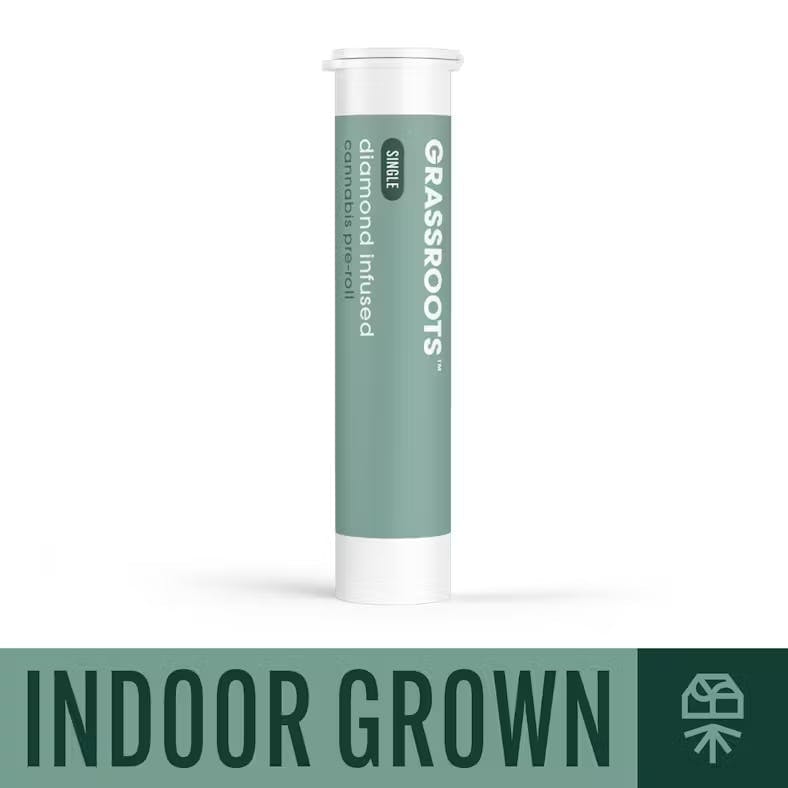 Grassroots Moonbeam Gelato 1g Diamond Infused Pre-Roll