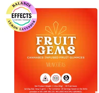 Product 5mg Munchèas Lemon Lavender Calm Fruit Gems 20pk