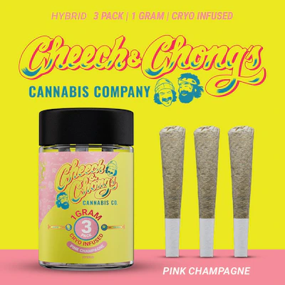 Cheech & Chong - 3 Pack Cryo Infused Pre-Roll - Pink Champagne (S) - PRE_ROLLS by Cheech & Chong at King of Budz