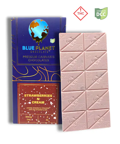 Blue Planet | Strawberries N Cream Chocolate Bar 20 Pieces | 100mg-active