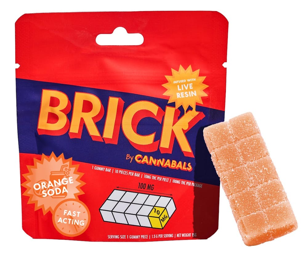 Orange Soda | 100mg Brick | Live Resin Gummie | Cannabals