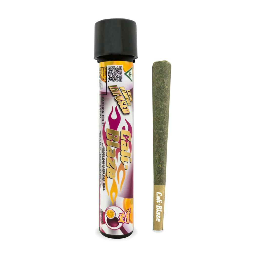 Product: Cali Blaze | Passion Fruit | Infused Pre-roll | 1.2g | Hybrid